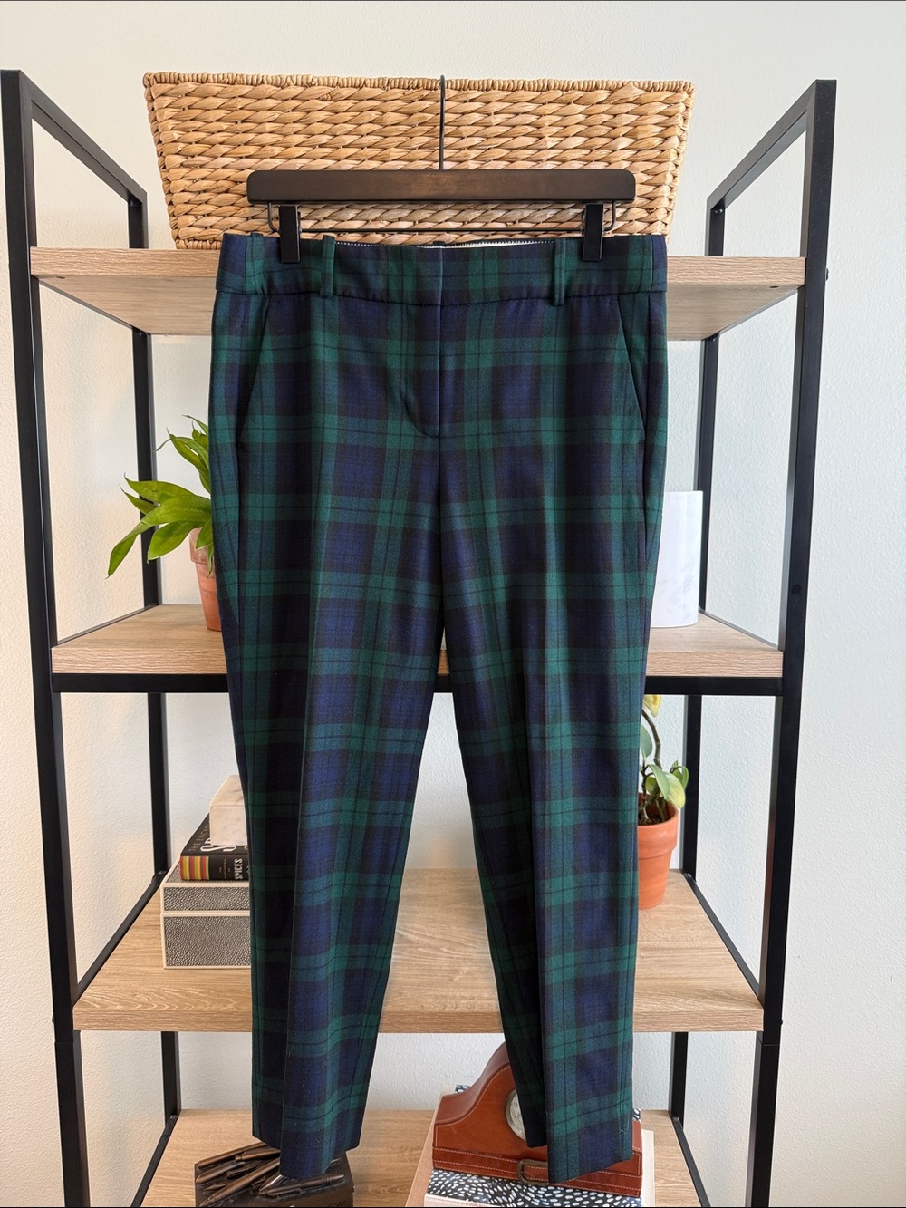 J. Crew Cameron Mid-Rise Tartan Plaid Ankle Woven Career Dress Pant Trouser, 8